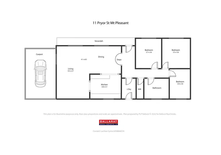 Floorplan of Homely house listing, 11 Pryor Street, Mount Pleasant VIC 3350