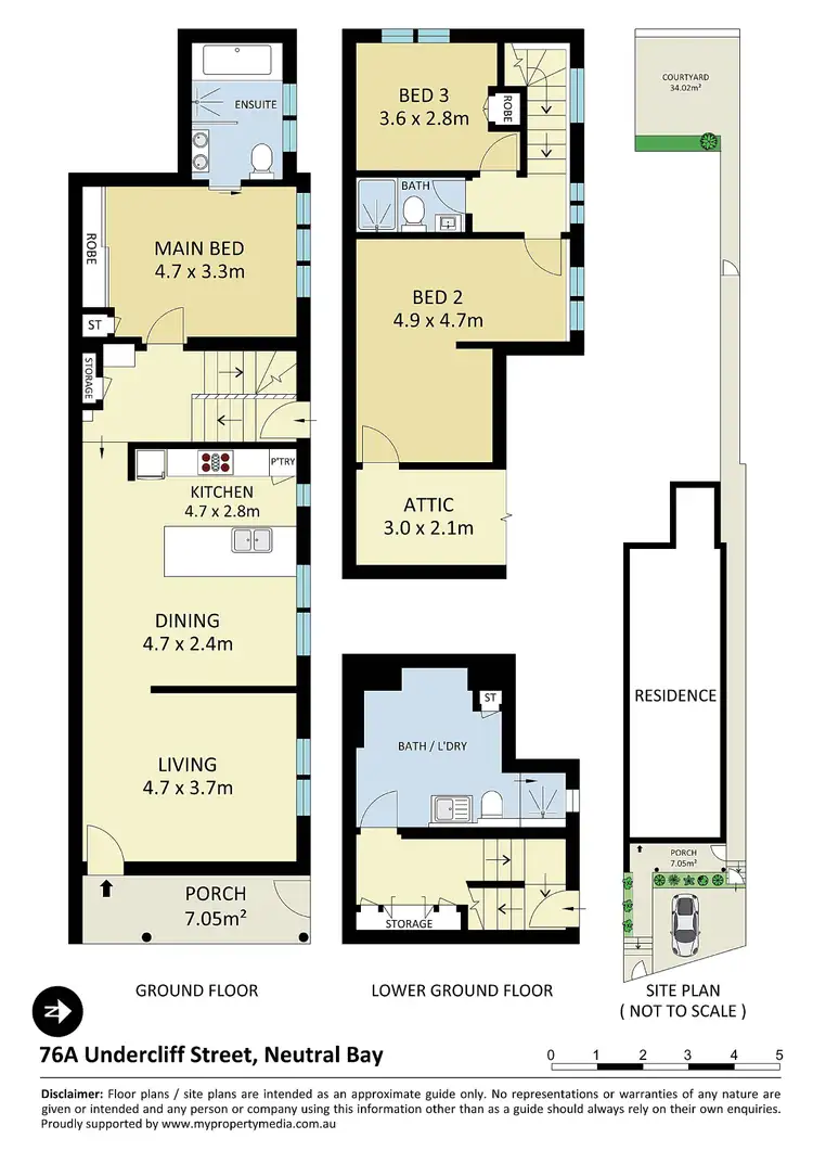 Floorplan of Homely semi-detached listing, 76a Undercliff Street, Neutral Bay NSW 2089
