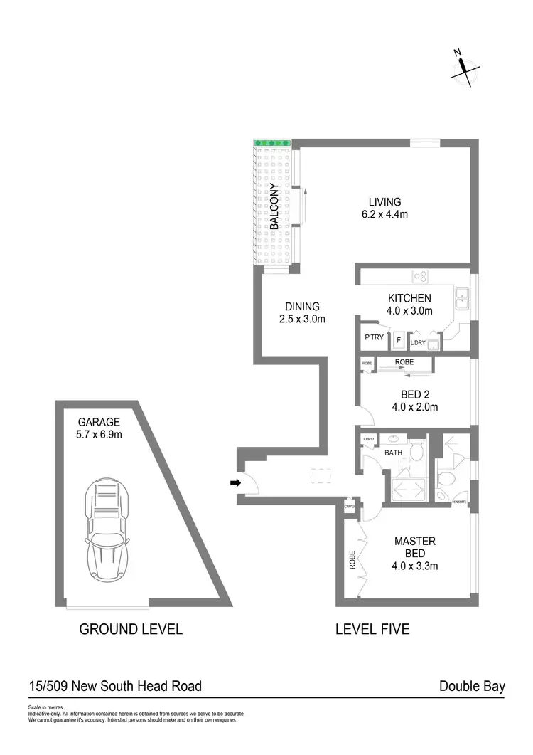 Floorplan of Homely apartment listing, 15/509 New South Head Road, Double Bay NSW 2028