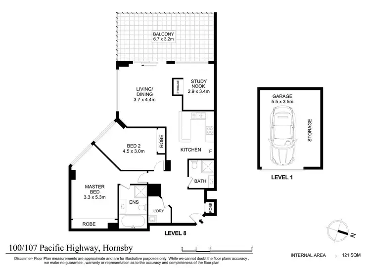 Floorplan of Homely unit listing, 100/107-115 Pacific Highway, Hornsby NSW 2077