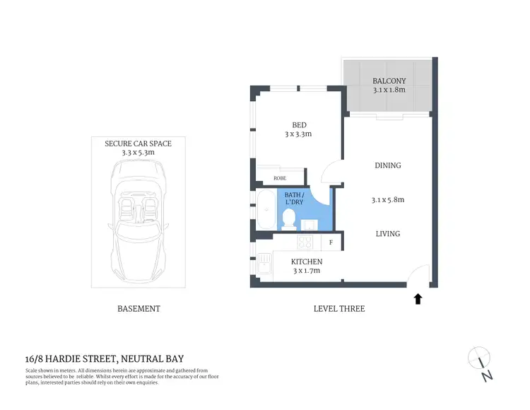 Floorplan of Homely apartment listing, 16/8 Hardie Street, Neutral Bay NSW 2089