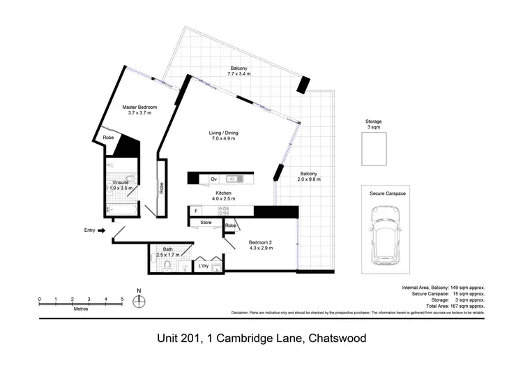 Floorplan of Homely apartment listing, 201/1 Cambridge Lane, Chatswood NSW 2067