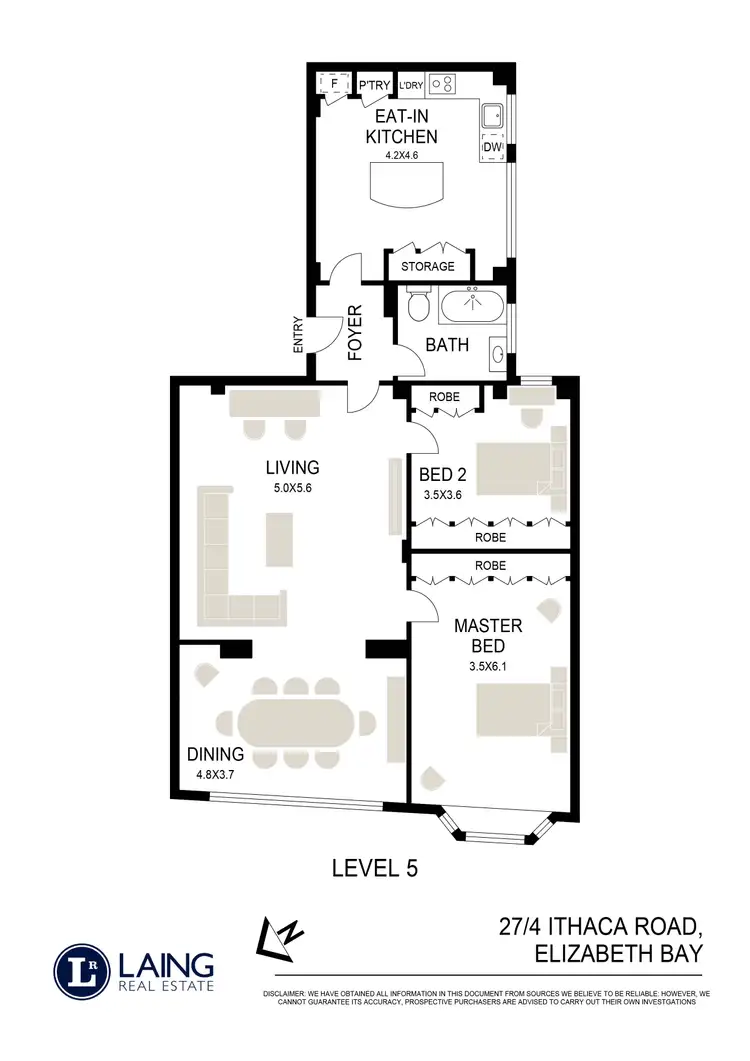 Floorplan of Homely apartment listing, 27/4 Ithaca Road, Elizabeth Bay NSW 2011