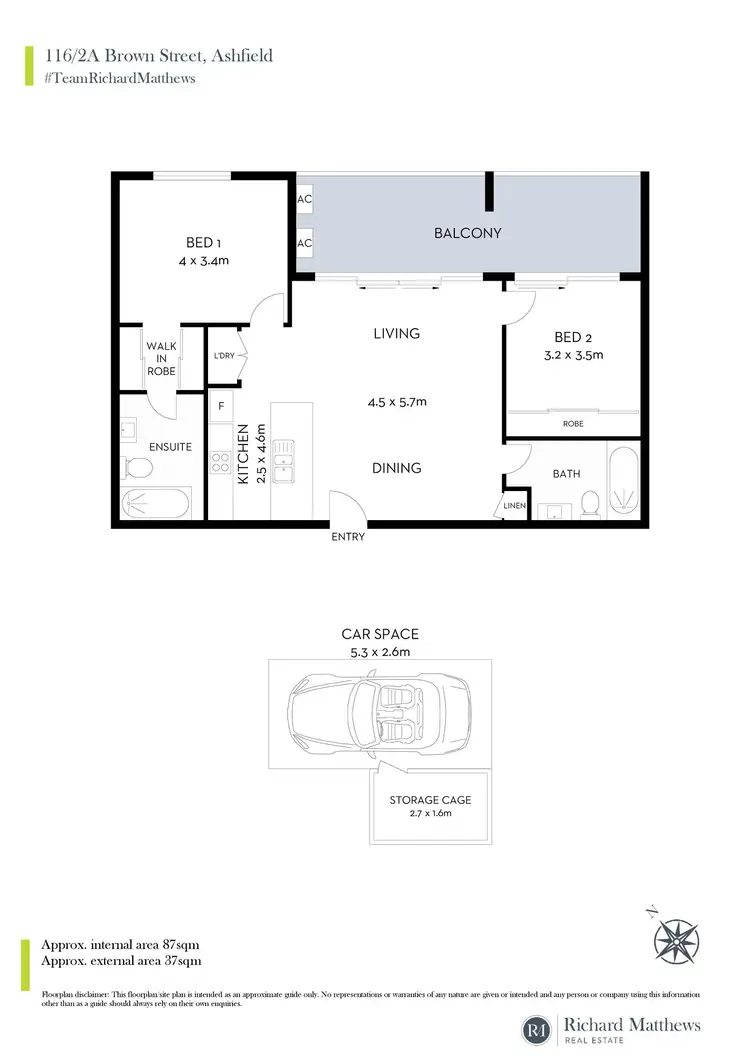 Floorplan of Homely apartment listing, 116/2a Brown Street, Ashfield NSW 2131