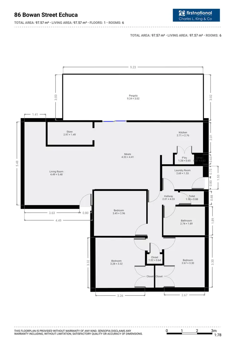Floorplan of Homely house listing, 86 Bowen Street, Echuca VIC 3564
