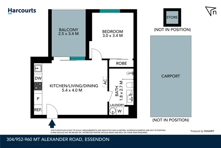 Floorplan of Homely apartment listing, 304/952-960 Mt Alexander Road, Essendon VIC 3040