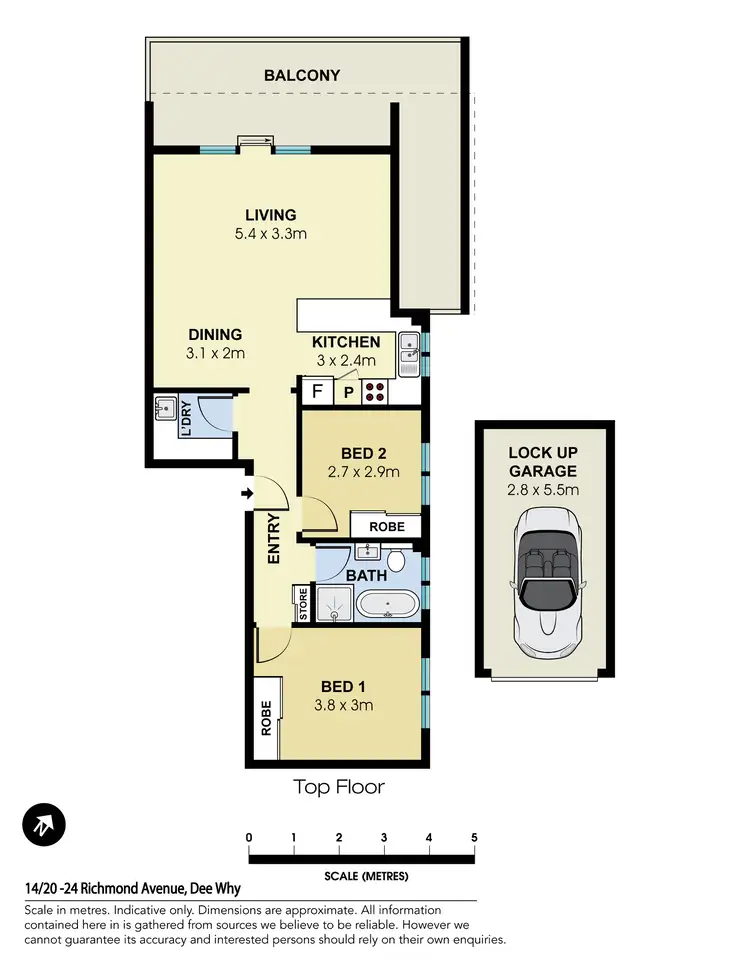 Floorplan of Homely unit listing, 14/20-24 Richmond Avenue, Dee Why NSW 2099