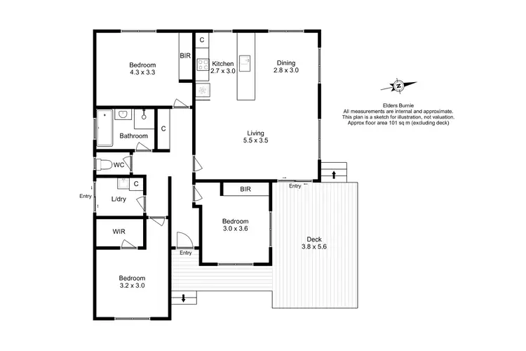 Floorplan of Homely house listing, 1/18 Nairana Avenue, Shorewell Park TAS 7320