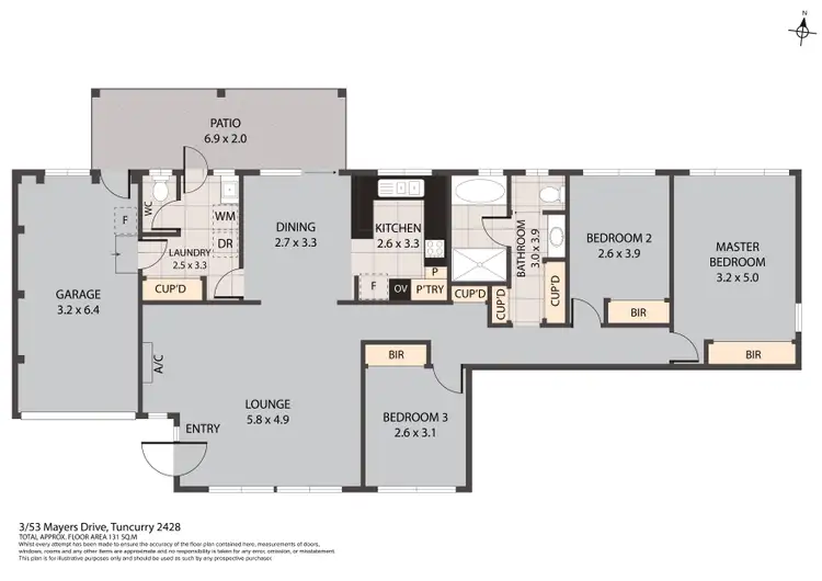 Floorplan of Homely villa listing, 3/53 Mayers Drive, Tuncurry NSW 2428