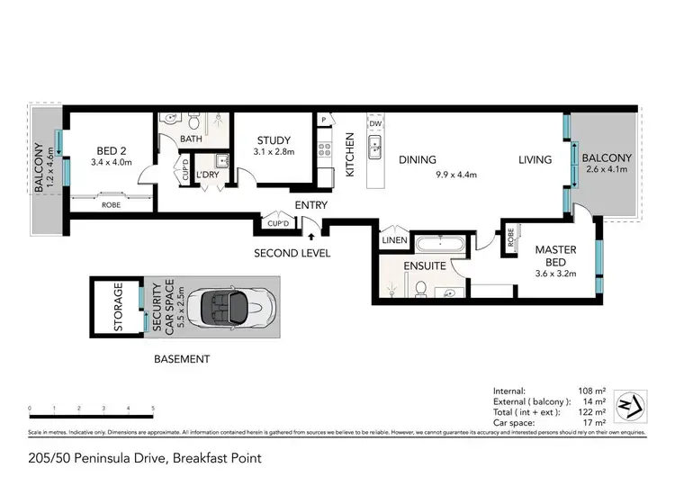 Floorplan of Homely apartment listing, 205/50 Peninsula Drive, Breakfast Point NSW 2137