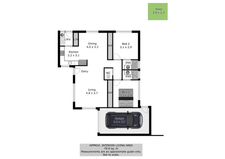Floorplan of Homely unit listing, 2/269 Lawrence Street, Wodonga VIC 3690