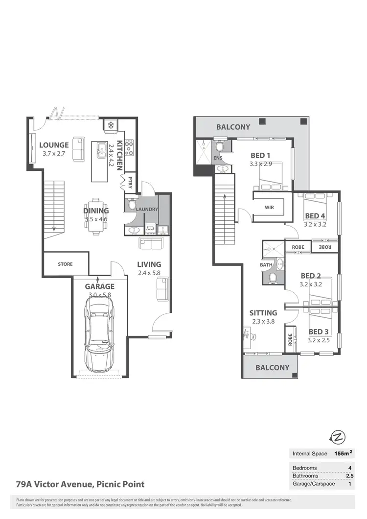 Floorplan of Homely semi-detached listing, 79A Victor Avenue, Picnic Point NSW 2213