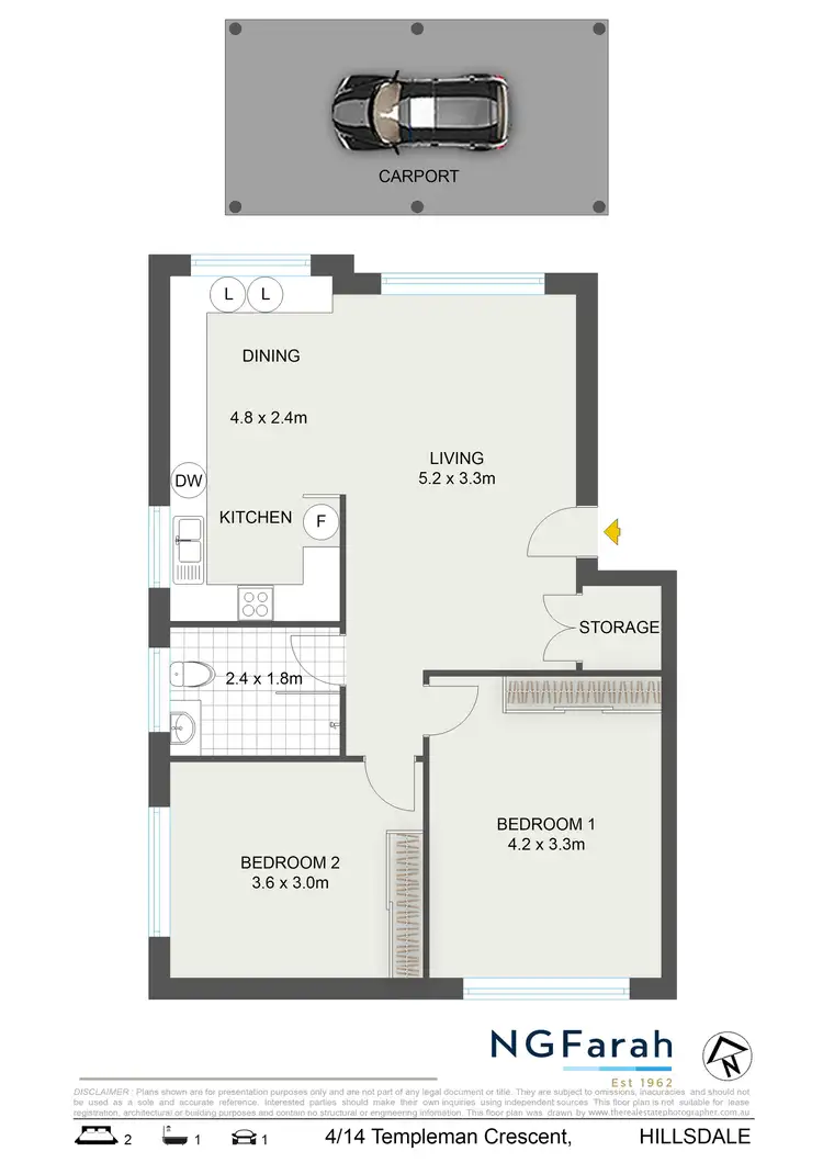 Floorplan of Homely apartment listing, 4/14 Templeman Crescent, Hillsdale NSW 2036