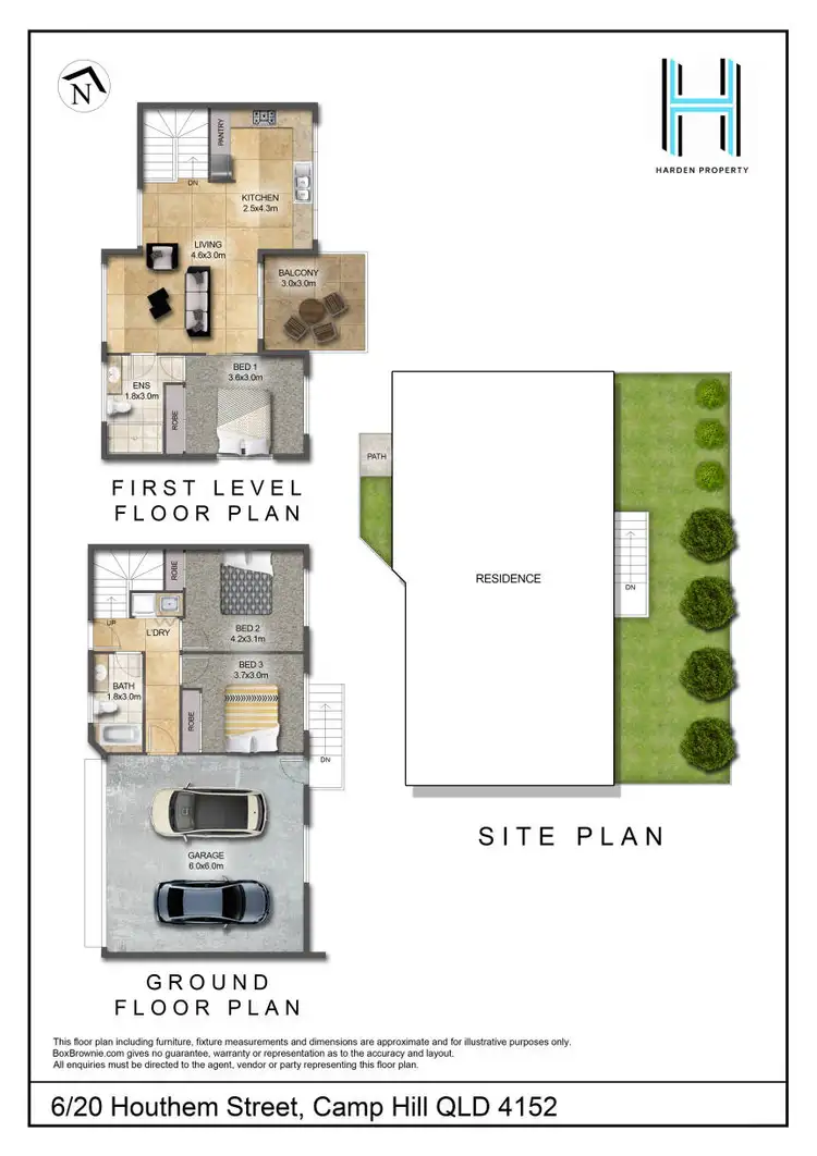 Floorplan of Homely townhouse listing, 6/20 Houthem Street, Camp Hill QLD 4152