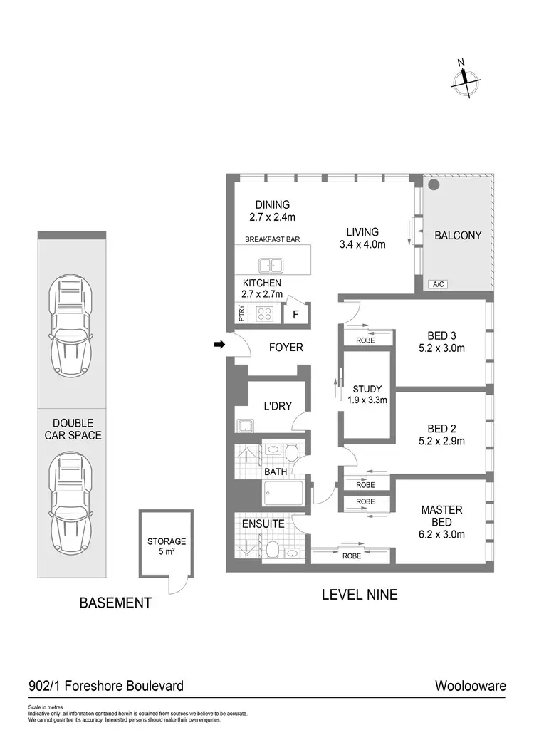 Floorplan of Homely apartment listing, 902/1 Foreshore Boulevard, Woolooware NSW 2230