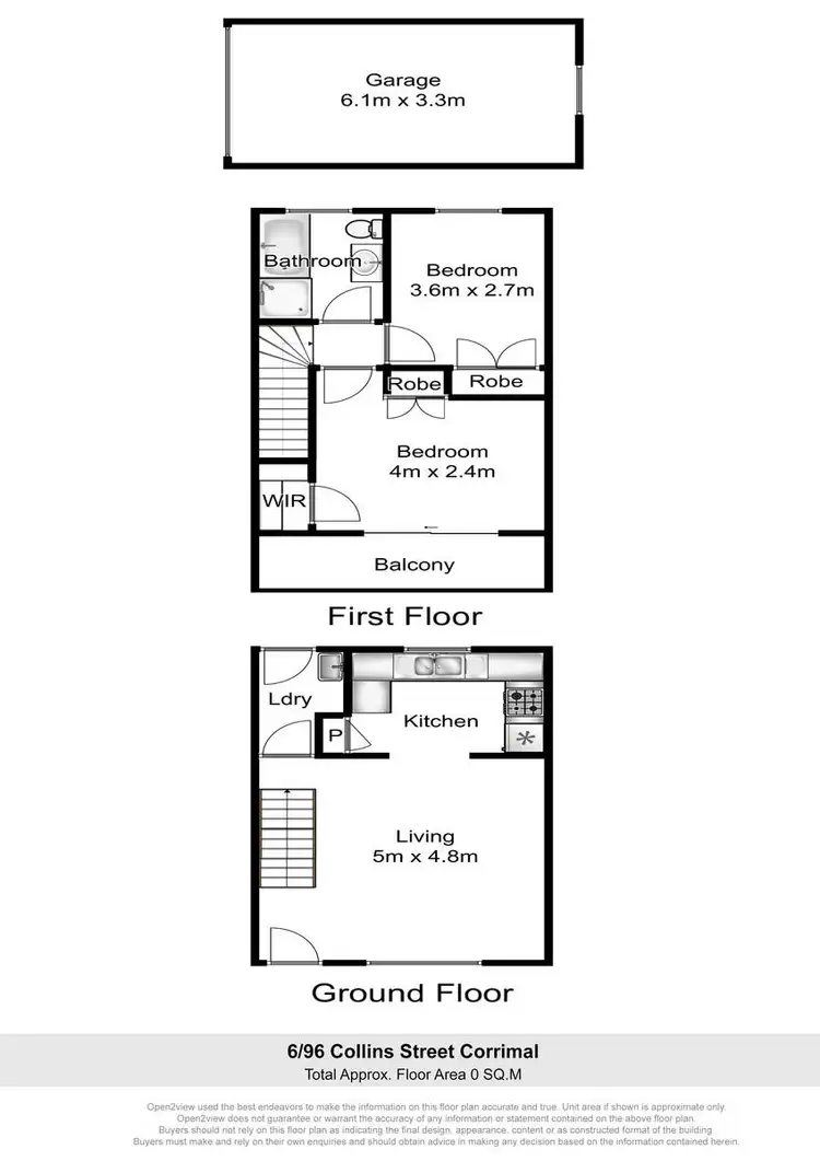 Floorplan of Homely unit listing, 6/96-98 Collins Street, Corrimal NSW 2518