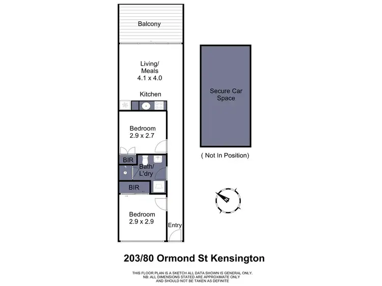 Floorplan of Homely apartment listing, 203/80 Ormond Street, Kensington VIC 3031