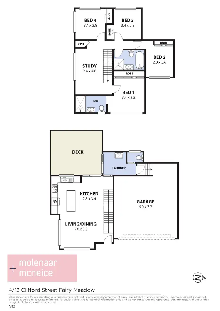 Floorplan of Homely townhouse listing, 4/12 Clifford Street, Fairy Meadow NSW 2519
