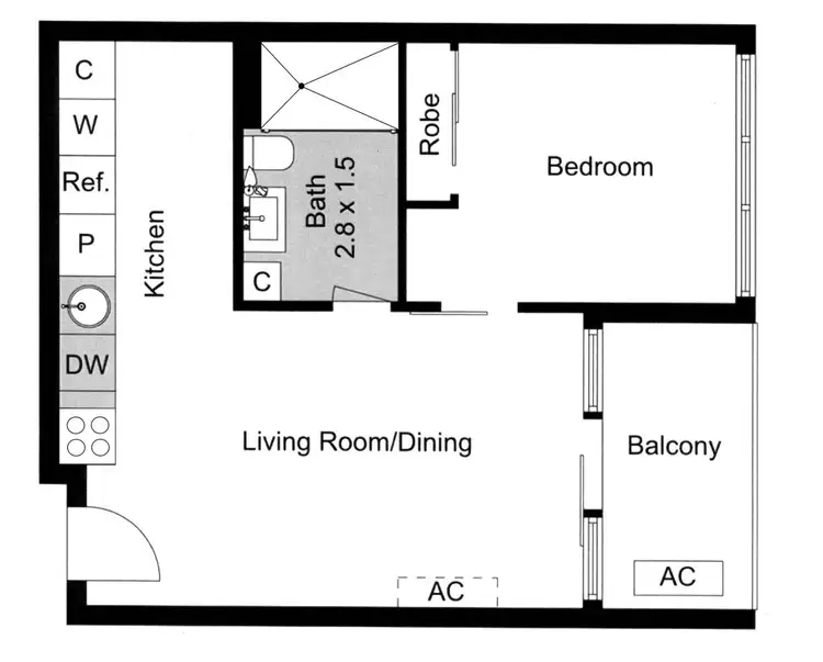 Floorplan of Homely apartment listing, 2912/33 MacKenzie Street, Melbourne VIC 3000