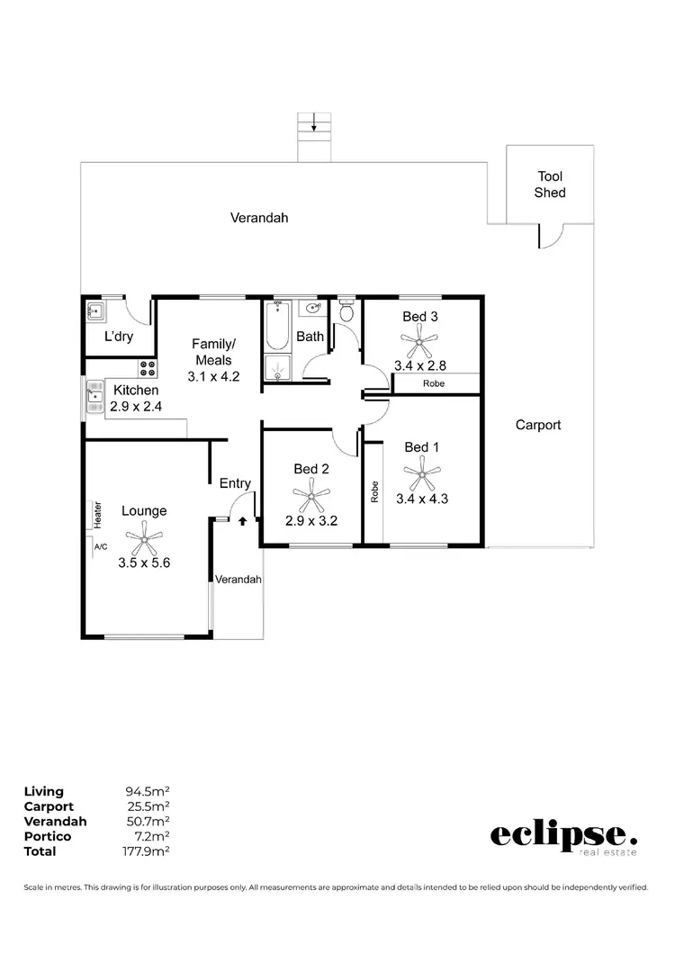Floorplan of Homely house listing, 19 Michael Avenue, Hackham SA 5163