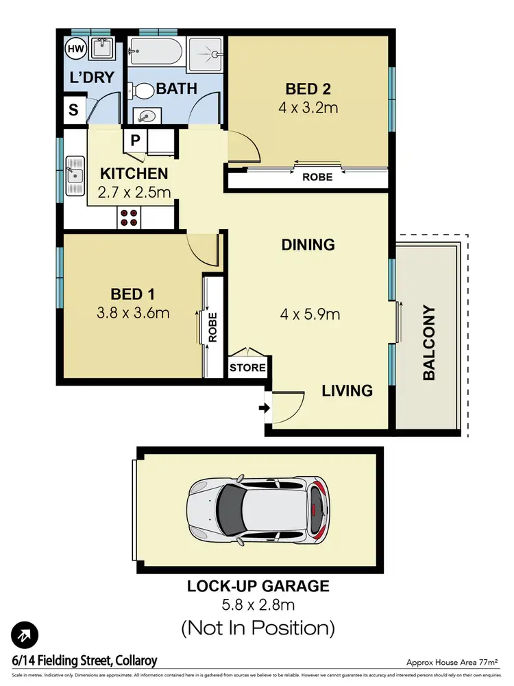 Floorplan of Homely unit listing, 6/14 Fielding Street, Collaroy NSW 2097