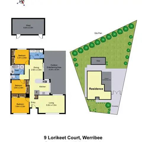 Floorplan of Homely house listing, 9 Lorikeet Court, Werribee VIC 3030