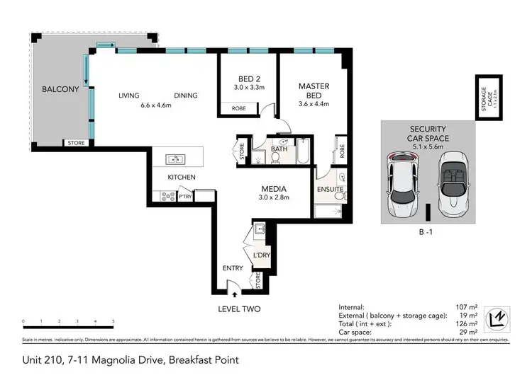 Floorplan of Homely apartment listing, 210/7-11 Magnolia Drive, Breakfast Point NSW 2137