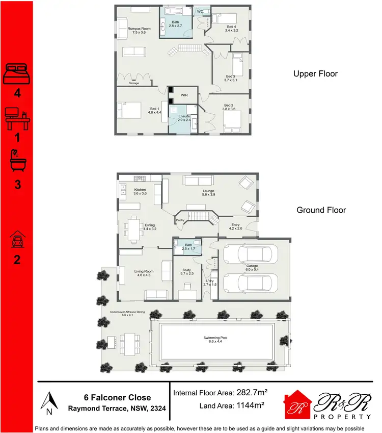 Floorplan of Homely house listing, 6 Falconer Close, Raymond Terrace NSW 2324