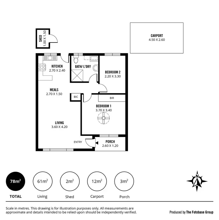 Floorplan of Homely unit listing, 1/694 Marion Road, Marion SA 5043