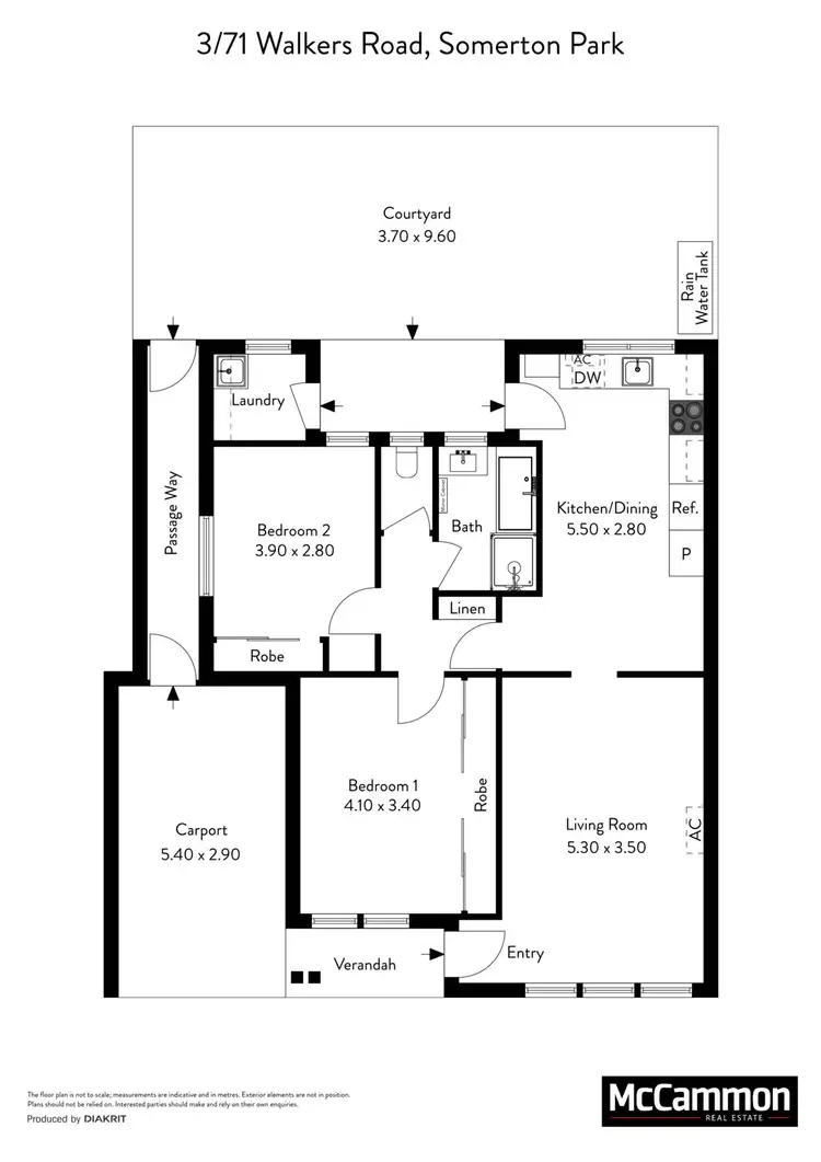 Floorplan of Homely unit listing, 3/71 Walkers Road, Somerton Park SA 5044