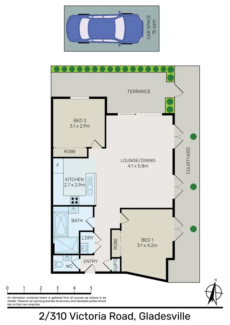 Floorplan of Homely apartment listing, 2/310 Victoria Road, Gladesville NSW 2111