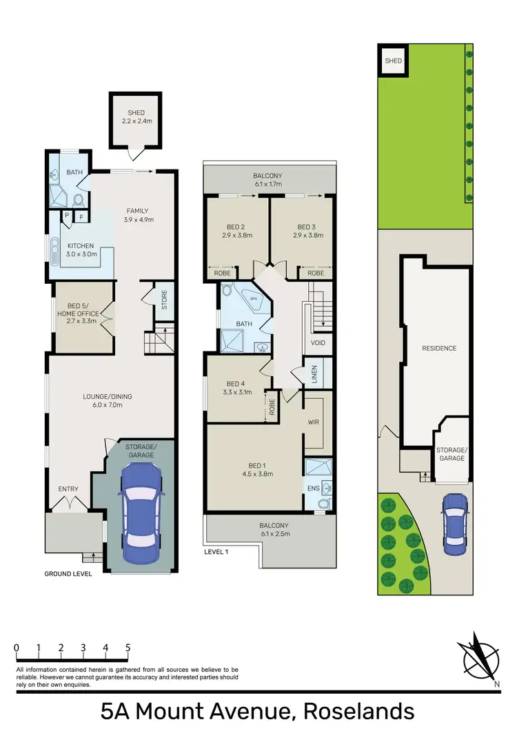 Floorplan of Homely semi-detached listing, 5a Mount Avenue, Roselands NSW 2196