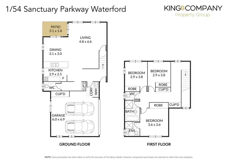 Floorplan of Homely townhouse listing, 1/54 Sanctuary Parkway, Waterford QLD 4133