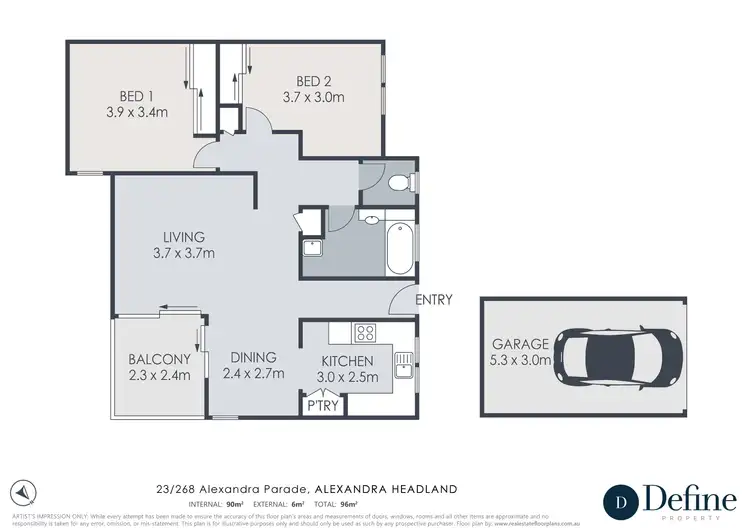 Floorplan of Homely unit listing, 23/268 Alexandra Parade, Alexandra Headland QLD 4572