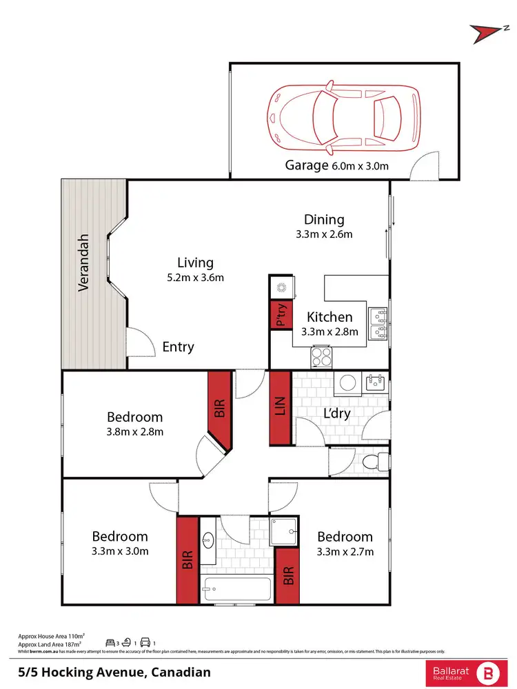 Floorplan of Homely unit listing, 5/5 Hocking Avenue, Canadian VIC 3350