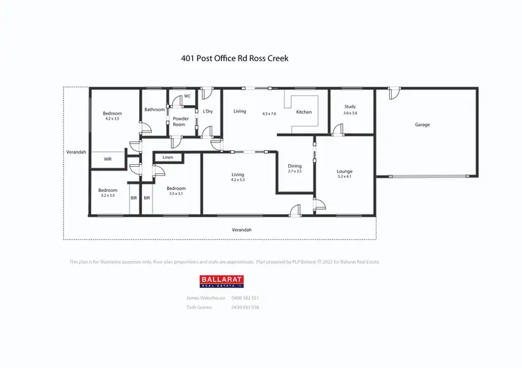 Floorplan of Homely house listing, 401 Post Office Road, Ross Creek VIC 3351