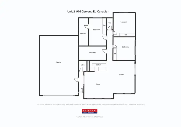Floorplan of Homely unit listing, 2/916 Geelong Road, Canadian VIC 3350