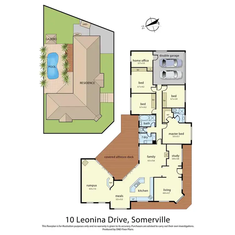 Floorplan of Homely house listing, 10 Leonina Court, Somerville VIC 3912