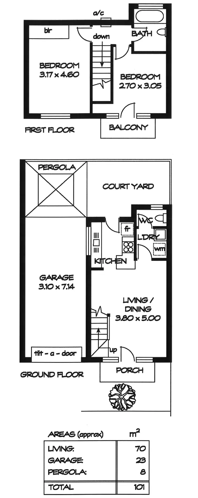 Floorplan of Homely townhouse listing, 3/33 Stanley Street, North Adelaide SA 5006