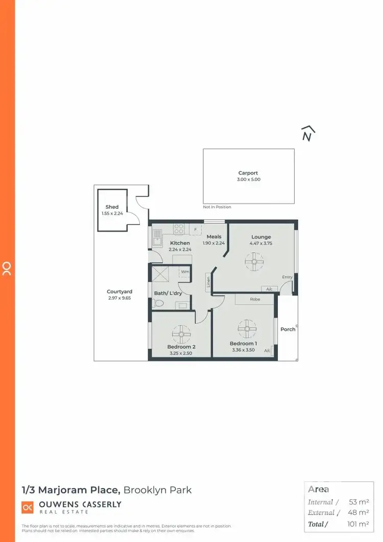 Floorplan of Homely unit listing, 1/3 Marjoram Place, Brooklyn Park SA 5032