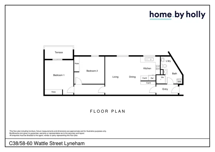 Floorplan of Homely apartment listing, c38/58-60 Wattle Street, Lyneham ACT 2602