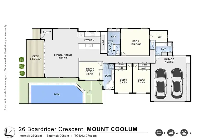 Floorplan of Homely house listing, 26 Boardrider Crescent, Mount Coolum QLD 4573