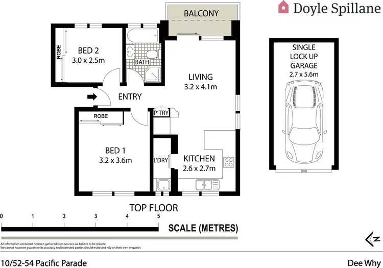 Floorplan of Homely apartment listing, 10/52-54 Pacific Parade, Dee Why NSW 2099