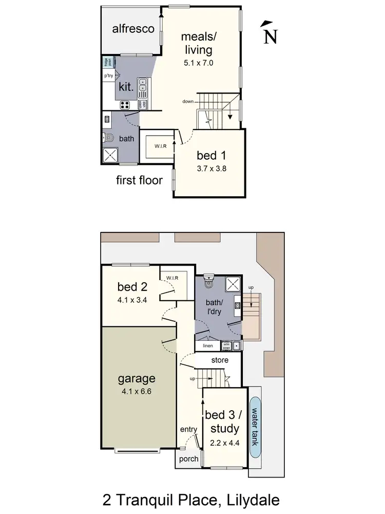 Floorplan of Homely house listing, 2 Tranquil Place, Lilydale VIC 3140