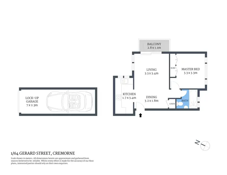 Floorplan of Homely apartment listing, 1/64-66 Gerard Street, Cremorne NSW 2090
