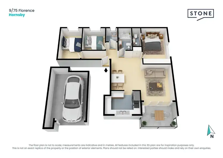 Floorplan of Homely apartment listing, 9/75-79 Florence Street, Hornsby NSW 2077