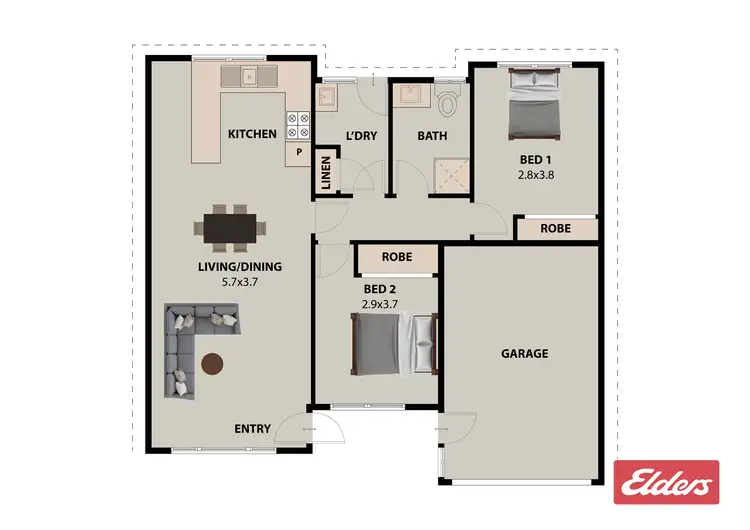 Floorplan of Homely unit listing, 2/15 Station Street, Korumburra VIC 3950