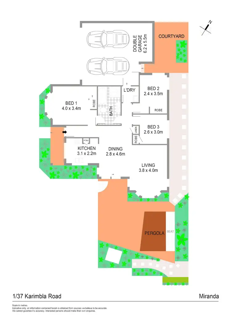 Floorplan of Homely villa listing, 1/37 Karimbla Road, Miranda NSW 2228