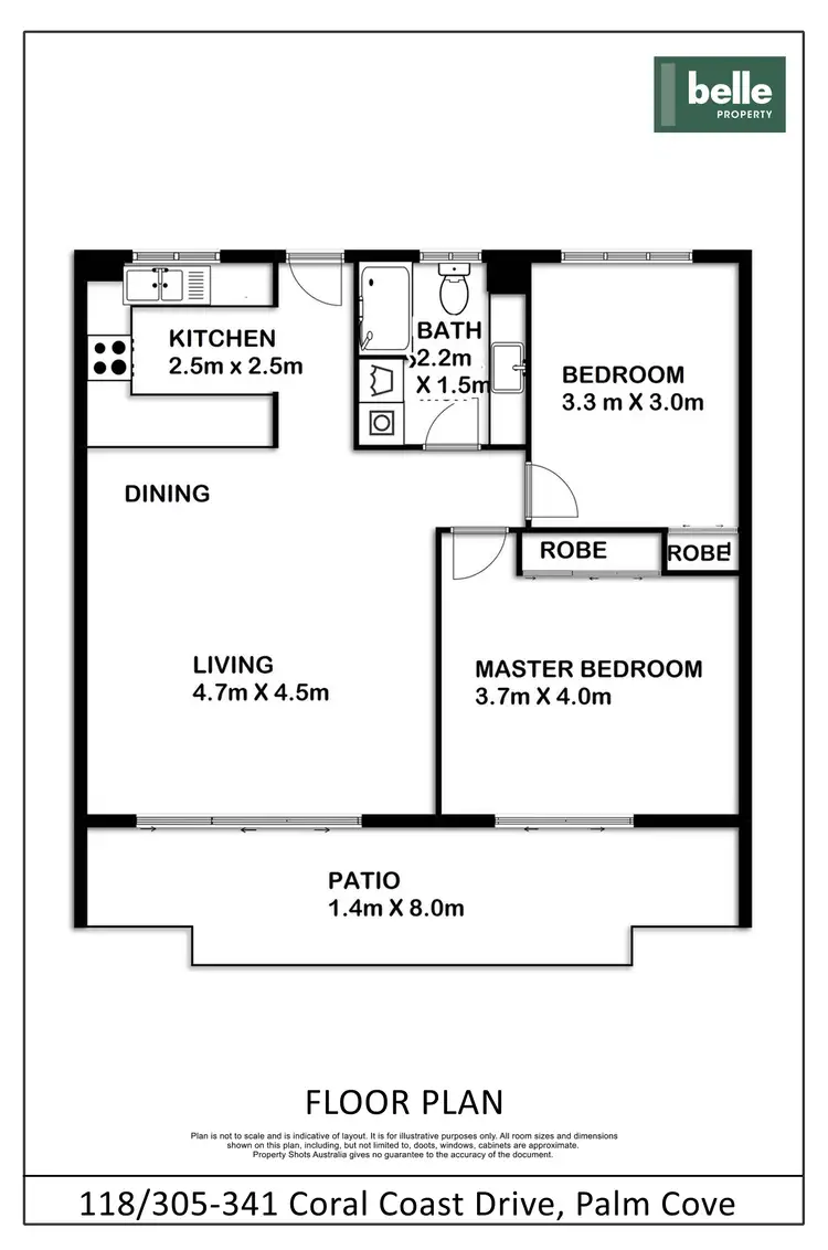 Floorplan of Homely apartment listing, 118/305-341 Coral Coast Drive, Palm Cove QLD 4879
