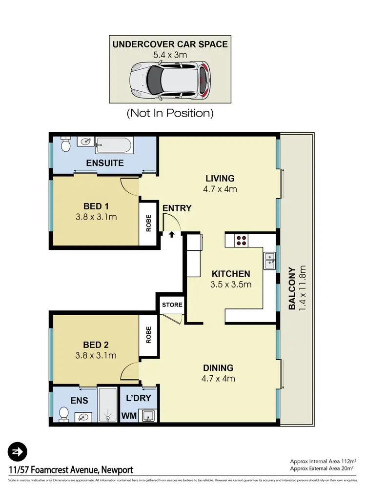 Floorplan of Homely apartment listing, 11/57 Foamcrest Avenue, Newport NSW 2106